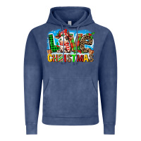 Vintage Denim love christmas cow Vintage Hoodie - MaliasSmallBusiness