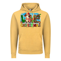 Vintage Mustard love christmas cow Vintage Hoodie - MaliasSmallBusiness
