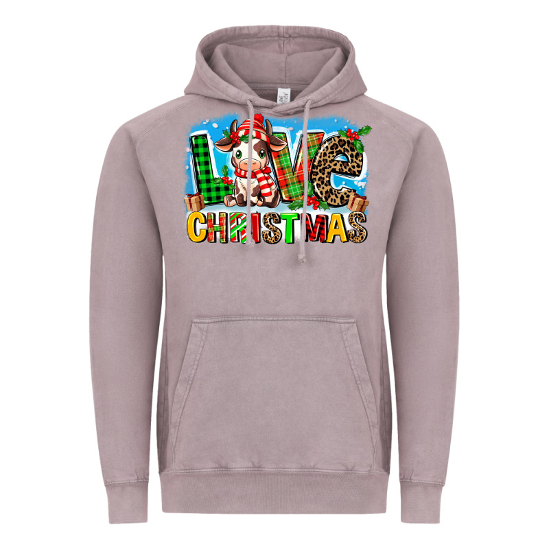 Love Christmas Cow Vintage Hoodie by MaliasSmallBusiness | Teevron