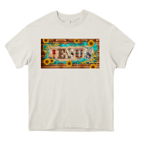 Cream jesus western patterns license plate template Heavy Core Tee - BarkalooDesign