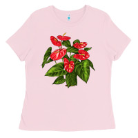 Bubblegum Pink anthurium Ladies Tee - LillyAllenDesigns