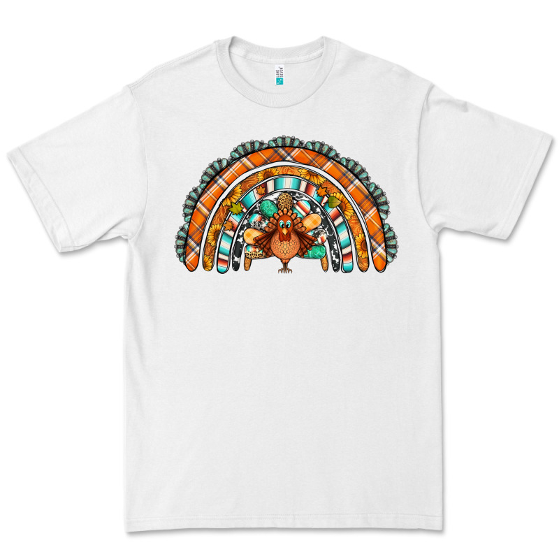 Turquoise Thanksgiving Turkey Rainbow Premium Tee by Jasminsmagicworld | Teevron