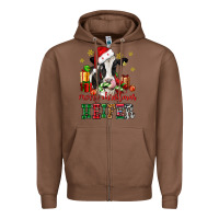 Chestnut merry christmas heifer cow Zipper Hoodie - CowGirlArtShop