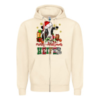 Sandshell merry christmas heifer cow Zipper Hoodie - CowGirlArtShop