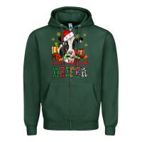 Sports Green merry christmas heifer cow Zipper Hoodie - CowGirlArtShop