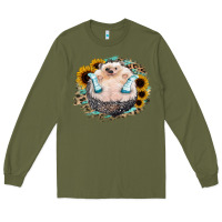 Army Green Hedgehog with Sunflower Long Sleeve Tee - Bettercallsaul
