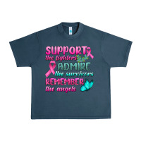 Midnight Navy Support The Lighters Admire The Survivors Remember The Angels Urban Heavy Tee - BundleAndBundleShop