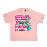 Salmon Support The Lighters Admire The Survivors Remember The Angels Urban Heavy Tee - BundleAndBundleShop