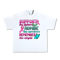 White Support The Lighters Admire The Survivors Remember The Angels Urban Heavy Tee - BundleAndBundleShop