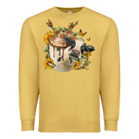 Antique Gold Black And White Cow Coffee cup Premium Sweatshirt - FaDigitalArtStudio