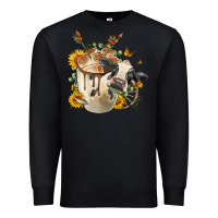 Black Black And White Cow Coffee cup Premium Sweatshirt - FaDigitalArtStudio