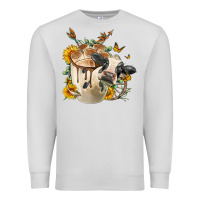 Dove Grey Black And White Cow Coffee cup Premium Sweatshirt - FaDigitalArtStudio