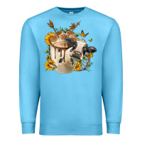 Ocean Blue Black And White Cow Coffee cup Premium Sweatshirt - FaDigitalArtStudio
