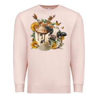 Pale Pink Black And White Cow Coffee cup Premium Sweatshirt - FaDigitalArtStudio