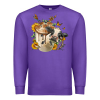 Purple Black And White Cow Coffee cup Premium Sweatshirt - FaDigitalArtStudio