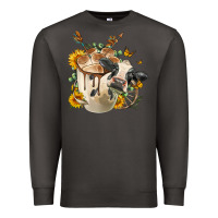 Smoke Black And White Cow Coffee cup Premium Sweatshirt - FaDigitalArtStudio