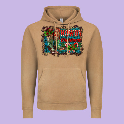 Howdy Christmas Boots Vintage Hoodie Designed By Ranaportraitstore