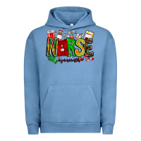 Pigment Pebble Blue Nurse Juneenth Urban Hoodie - CowhideDigitalArt