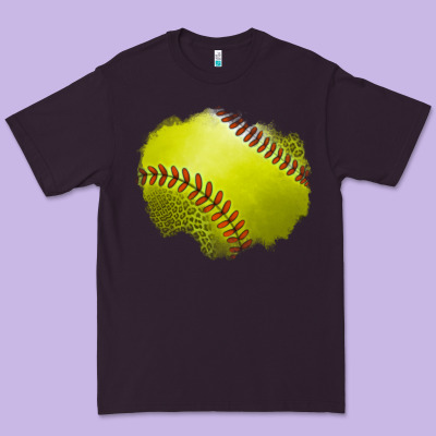 Leopard Softball Patch Premium Tee Designed By Jasminsmagicworld