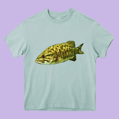 Smallmouth Bass Fish Illustrations Heavy Core Tee Designed By Lillyallendesigns