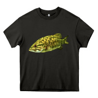Asphalt Smallmouth Bass Fish Illustrations Heavy Core Tee - LillyAllenDesigns
