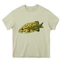 Mossy Smallmouth Bass Fish Illustrations Heavy Core Tee - LillyAllenDesigns