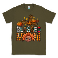 Army Green Western Blessed Mom With Cross Classic Tee - BundleAndBundleShop