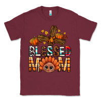 Burgundy Western Blessed Mom With Cross Classic Tee - BundleAndBundleShop