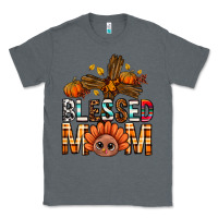 Charcoal Heather Western Blessed Mom With Cross Classic Tee - BundleAndBundleShop