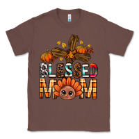 Chestnut Western Blessed Mom With Cross Classic Tee - BundleAndBundleShop