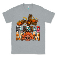 Heather Grey Western Blessed Mom With Cross Classic Tee - BundleAndBundleShop