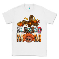 White Western Blessed Mom With Cross Classic Tee - BundleAndBundleShop
