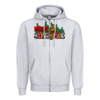 Heather Grey merry christmas  cross Zipper Hoodie - CowGirlArtShop