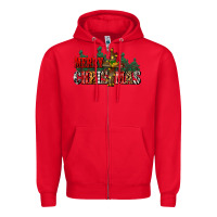 Red merry christmas  cross Zipper Hoodie - CowGirlArtShop