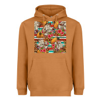 Meerkat western cow with hay and flowers seamless pattern Heavyweight Hoodie - FaDigitalArtStudio