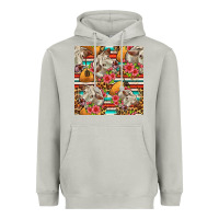 Moon Dust western cow with hay and flowers seamless pattern Heavyweight Hoodie - FaDigitalArtStudio