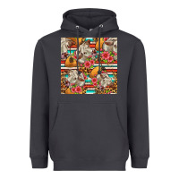 Western Cow With Hay And Flowers Seamless Pattern Heavyweight Hoodie | Teevron