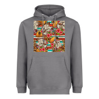 Storm western cow with hay and flowers seamless pattern Heavyweight Hoodie - FaDigitalArtStudio