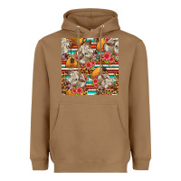 Toasted Coconut western cow with hay and flowers seamless pattern Heavyweight Hoodie - FaDigitalArtStudio
