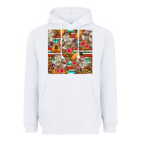 White western cow with hay and flowers seamless pattern Heavyweight Hoodie - FaDigitalArtStudio