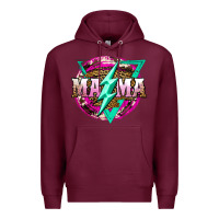 Burgundy mama life and thunderbolt Premium Hoodie - JahusDesignShop