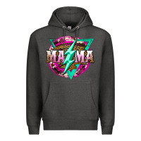 Charcoal Heather mama life and thunderbolt Premium Hoodie - JahusDesignShop