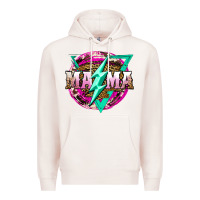 Pale Pink mama life and thunderbolt Premium Hoodie - JahusDesignShop