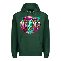 Sports Green mama life and thunderbolt Premium Hoodie - JahusDesignShop
