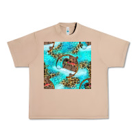 Burro Mama Bear Hunting Fish With Leopard Seamless Pattern Urban Heavy Tee - BundleAndBundleShop