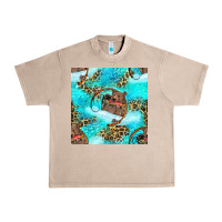 French Oak Mama Bear Hunting Fish With Leopard Seamless Pattern Urban Heavy Tee - BundleAndBundleShop