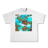 Lunar Rock Mama Bear Hunting Fish With Leopard Seamless Pattern Urban Heavy Tee - BundleAndBundleShop