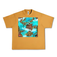 Peanut Butter Mama Bear Hunting Fish With Leopard Seamless Pattern Urban Heavy Tee - BundleAndBundleShop