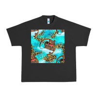 Pigment Black Mama Bear Hunting Fish With Leopard Seamless Pattern Urban Heavy Tee - BundleAndBundleShop