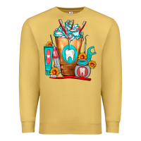 Antique Gold Dentist Cold Drink Frappe Premium Sweatshirt - FaDigitalArtStudio
